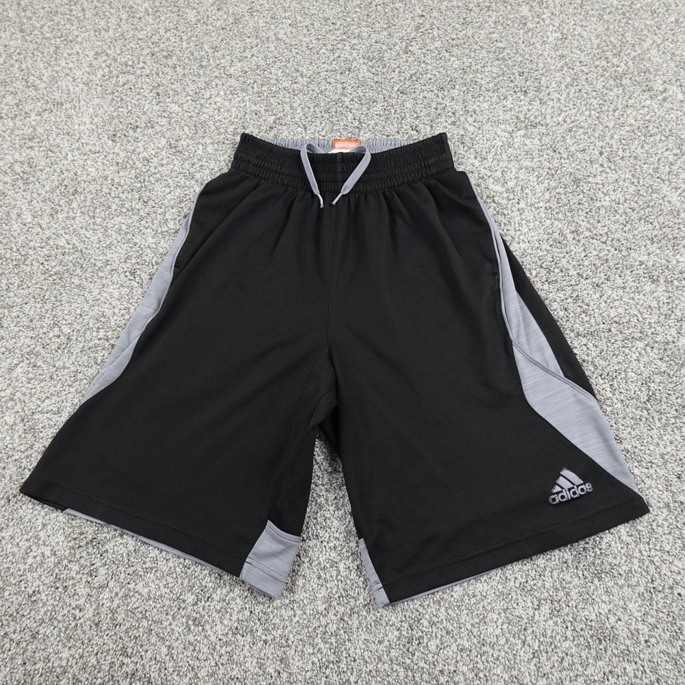 Adidas Shorts Mens Small Black Gray Basketball Athletic‎ Track Gym Run Jog Sport